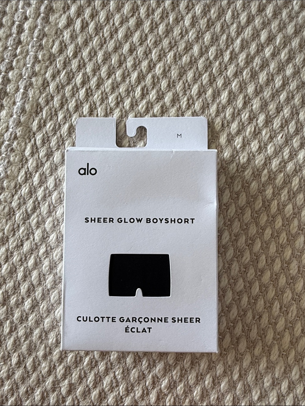 NEW Alo Sheer Glow Boyshort Black